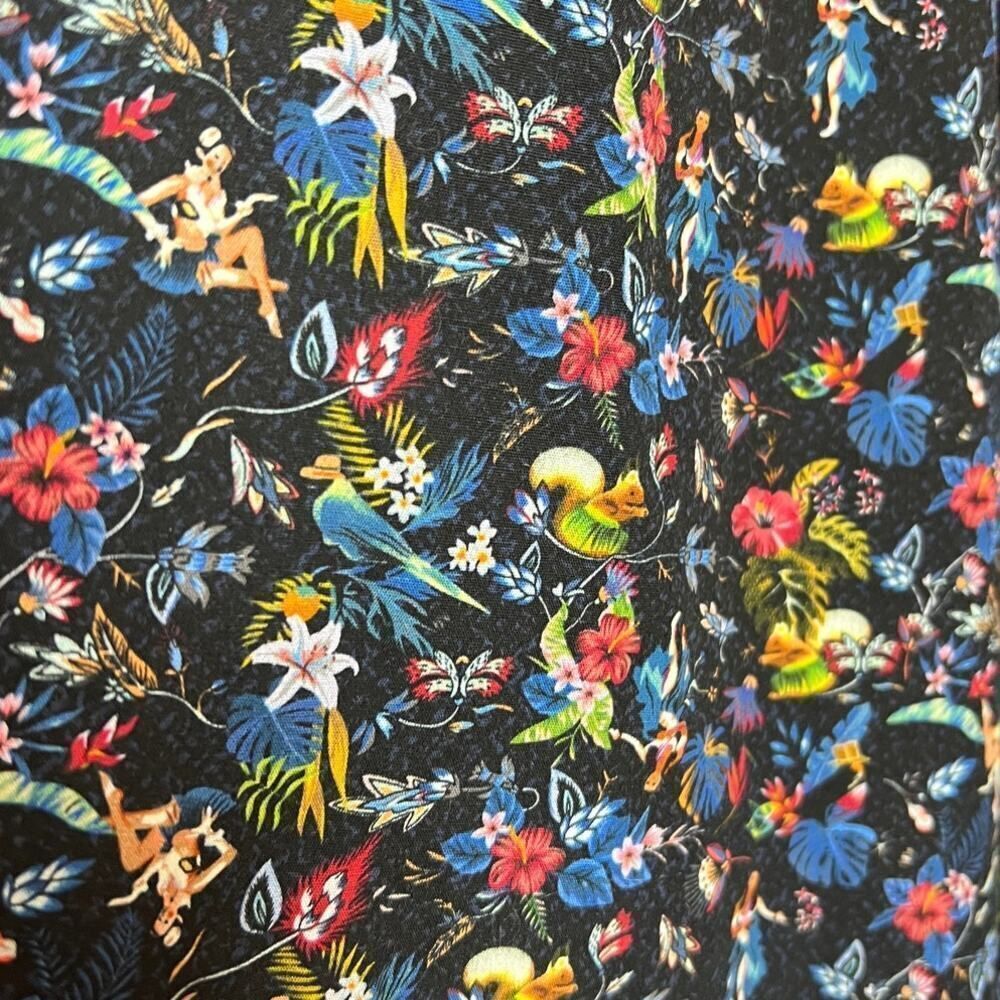 Bruun & Stengade Slim Fit Floral Black Button Down Shirt S. 42